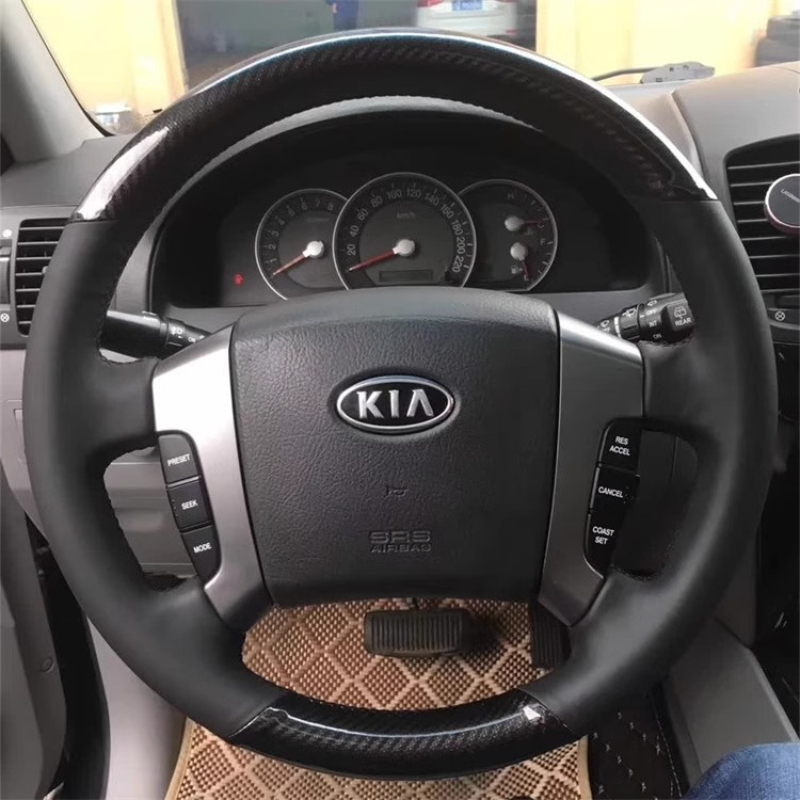 Car Steering Wheel Cover Anti Slip Breathable - Kia Sorento 2003-2009 için El dikişli