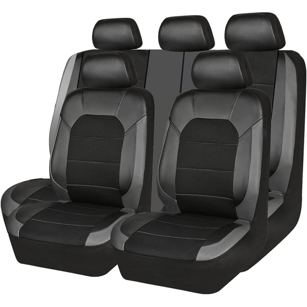 Leather Car Seat Covers Full Set Universal - 9 adet/takım Araba Koltuğu Kapağı Araba