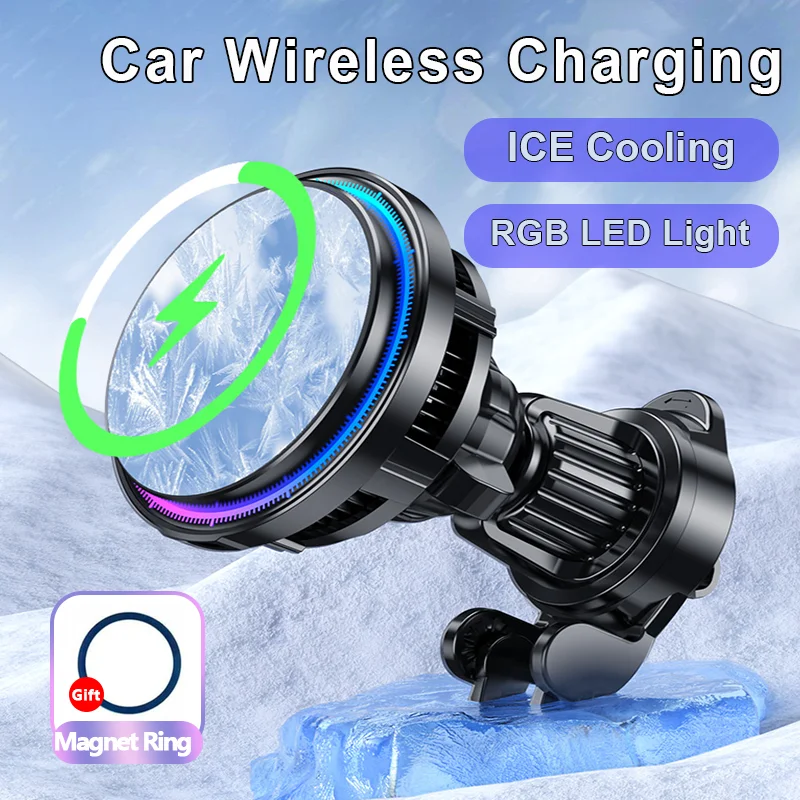 Wireless Car Charger Mount Fast Charging - Buz Soğutma Manyetik Kablosuz Araç Şarj
