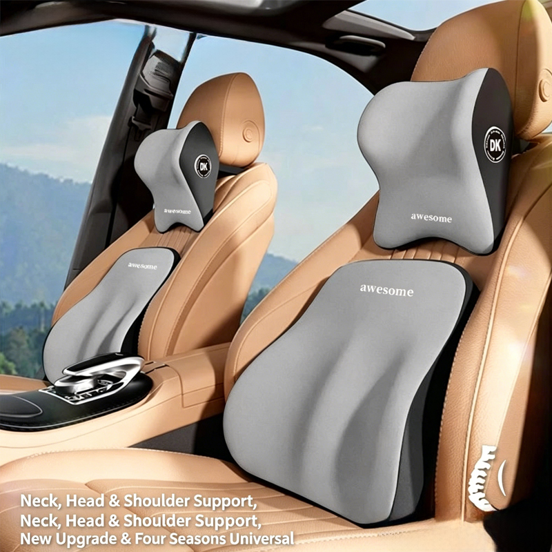 Memory Foam Car Neck Pillow Lumbar Support - Araba Boyun Yastığı ve Bel Destek