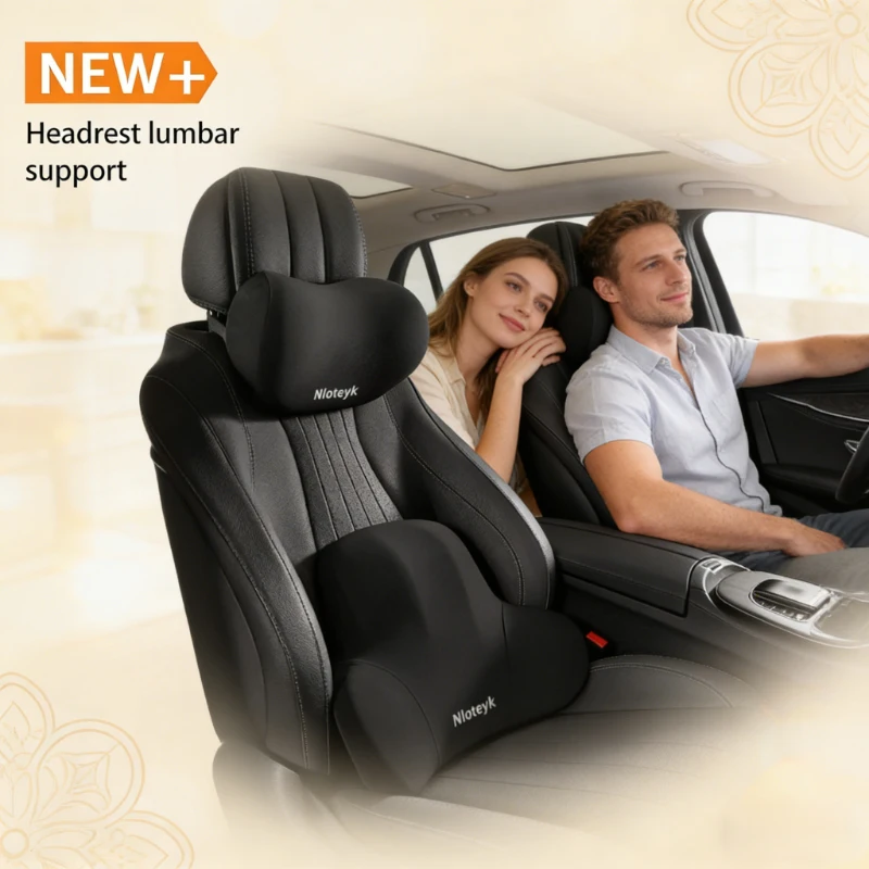 Memory Foam Car Neck Pillow Lumbar Support - Araba Hafızalı Köpük Boyun Yastığı ve
