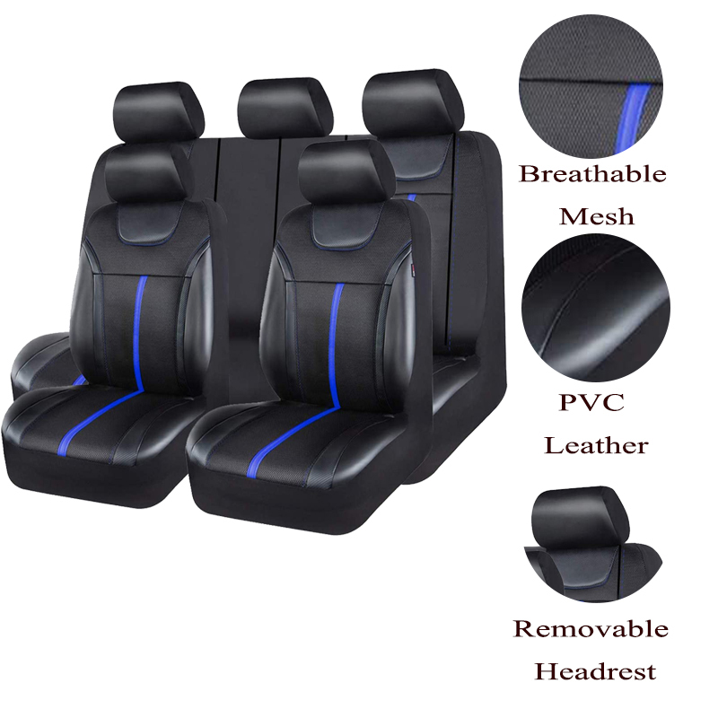 AUTOKING PU Deri ve File Kumaş - Leather Car Seat Covers Full Set Universal incelemesi ve fiyatı
