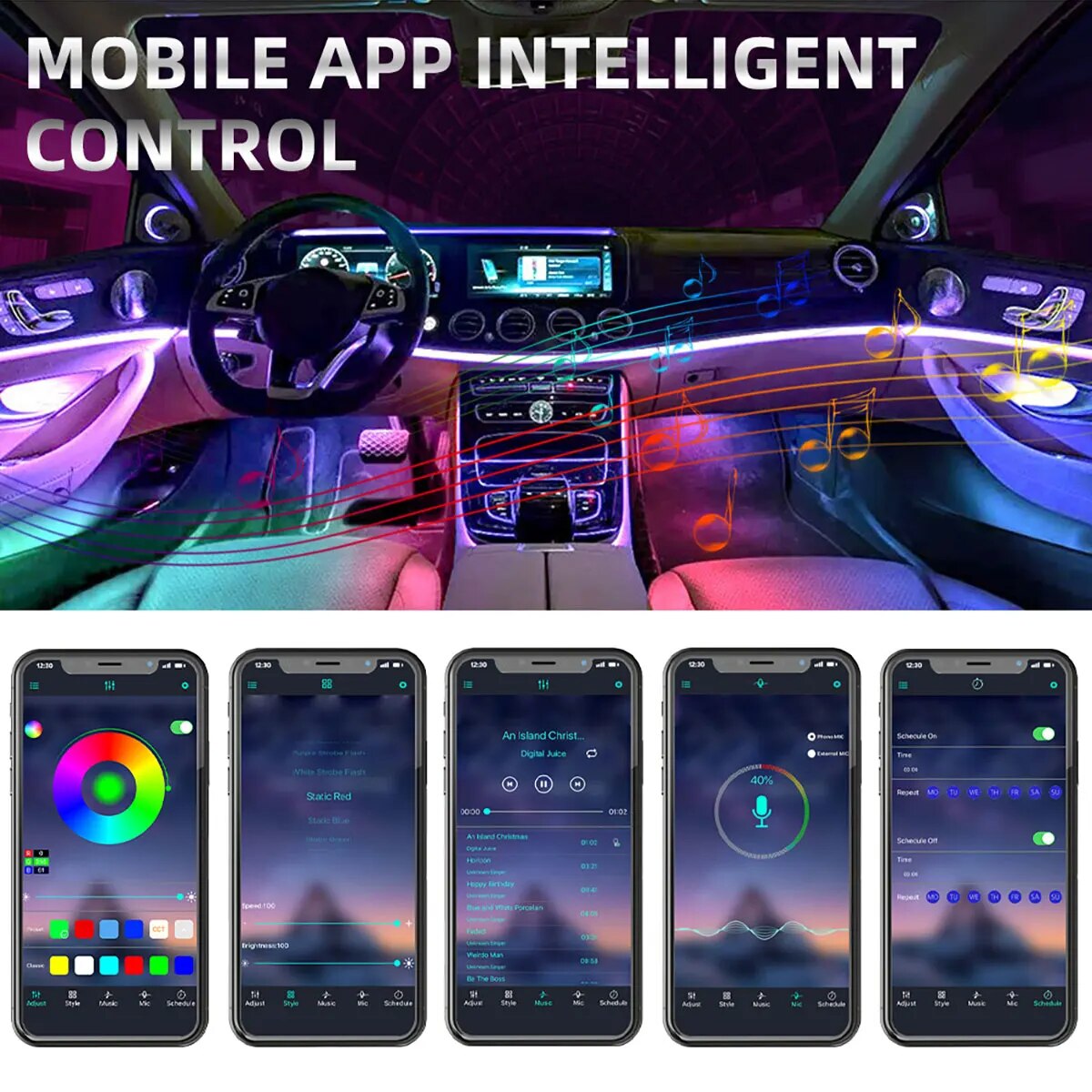 4 IN 1 6 IN 1 ile senfoni arab - Led Ambient Interior Car Lights App Control incelemesi ve fiyatı