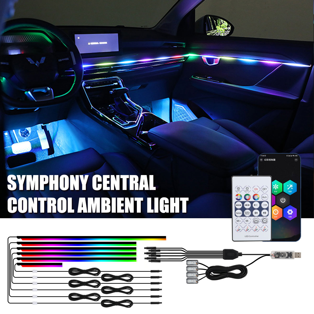 Evrensel Senfoni Araba Ortam I - Led Ambient Interior Car Lights App Control incelemesi ve fiyatı