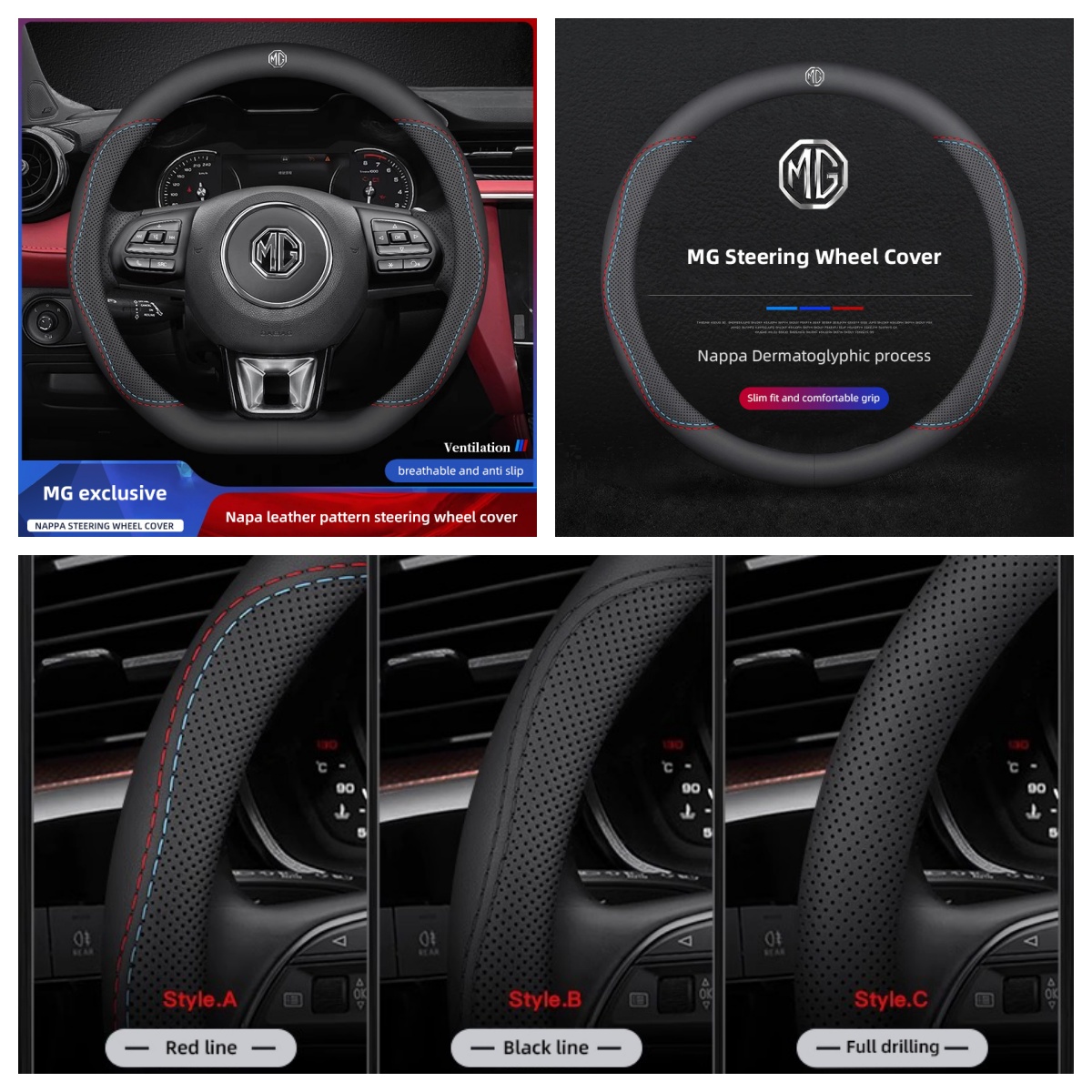 1 Adet Napa Deri Araba Direksi - Car Steering Wheel Cover Anti Slip Breathable incelemesi ve fiyatı