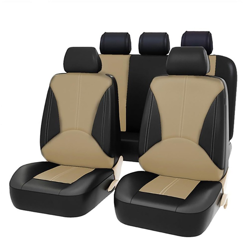 Evrensel Siyah PU Deri Araba K - Leather Car Seat Covers Full Set Universal incelemesi ve fiyatı